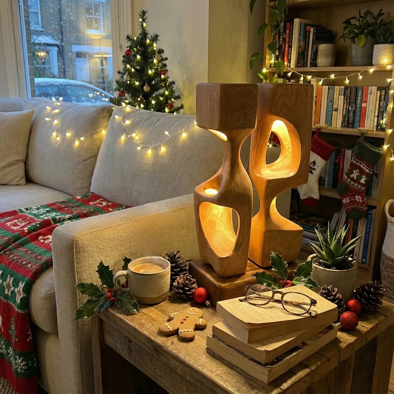 AeternaInk Winter Forest Lamp